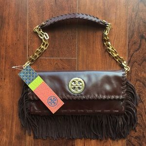 NWT Super Rare Tory Burch Fringe Clutch 😍